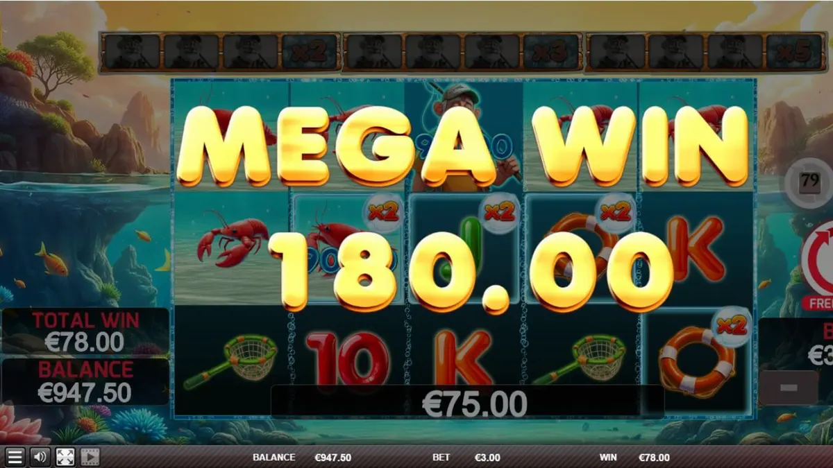 Tampilan visual slot Lobster Splash dengan tema bawah laut dan simbol lobster